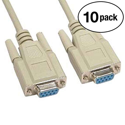 InstallerParts (10 Pack 15 ft DB9 Female to Female Serial Cable