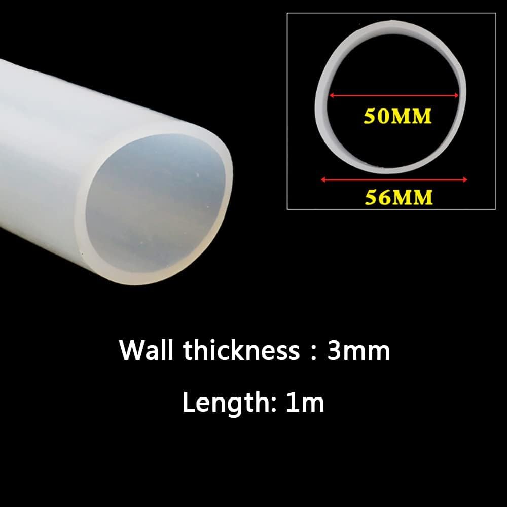 Tube en silicone, tube en caoutchouc, tuyau d'air, tuyau d'eau for transfert de pompe, diamètre intérieur 50 mm, diamètre extérieur 56 mm, longueur 1 m, 50 x 56 mm (taille : 50 mm x 54 mm) (Size : 55