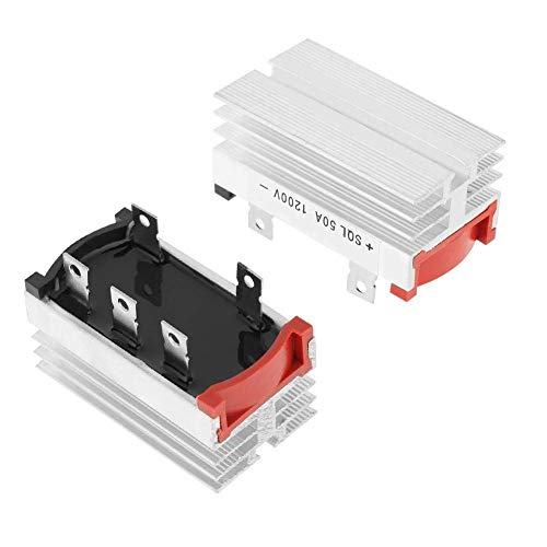 50A Brückengleichrichter, 1200V Aluminium 3 Phasen Diode Gleichrichter mit guter Temperatur und Power Cycle Fähigkeit, guter Wärmeableitung,Einphasen Dioden Gleichrichterbrücke