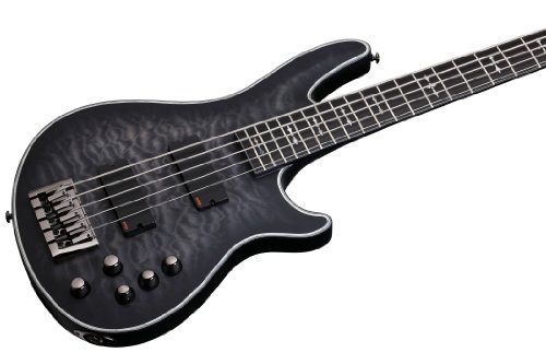 Schecter Hellraiser Extreme-5 5-String Bass Guitar, See-Thru Black Satin - Thumbnail 4