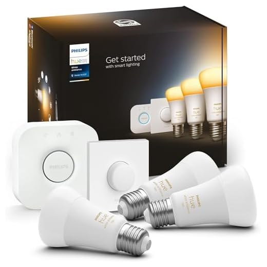 Philips Hue White Ambiance E27 3er Starter Set inkl. Smart Button, dimmbar, alle Weißschattierungen, steuerbar via App, kompatibel mit Amazon Alexa (Echo, Echo Dot)