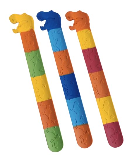 AMANVANI Slap Bracelets For Girls Boys Wrist Band Bracelets For Kids Girls Boys Dinosaur Slap Band Kids Rakhi For Boys Rainbow Color Slap Band Return Gift (3 Pieces) (B0CGPXJPG3) Amazon Price History, Amazon Price Tracker