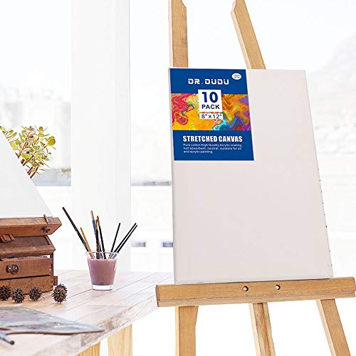 image for DR.DUDU 8 x 12 Inch Painting Stretched Canvas, 10 Pack, 100% Cotton Pi
