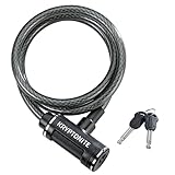 Kryptonite Parkview Bike Lock Cable, 6ft. x 12mm Braided Steel Cable Anti-Theft Security Bicycle Lock with Keys for Outdoor Equipment, Bicycles, Scooters, Fence, Gate