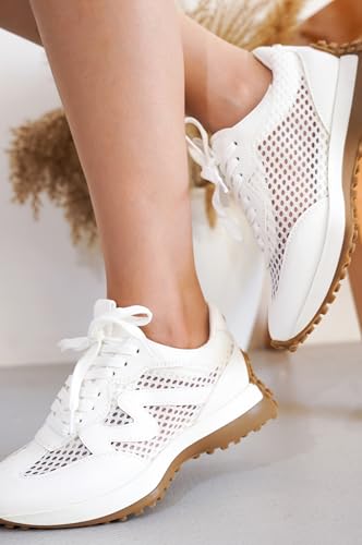 Image of Project Cloud Trendy Fashion Sneakers for Women 2026 - Memory Foam and Non-Slip Comfortable Casual Ladies Shoes for Womens Fashion Sneakers - Lightweight Lace-up Shoes (Lecco)
