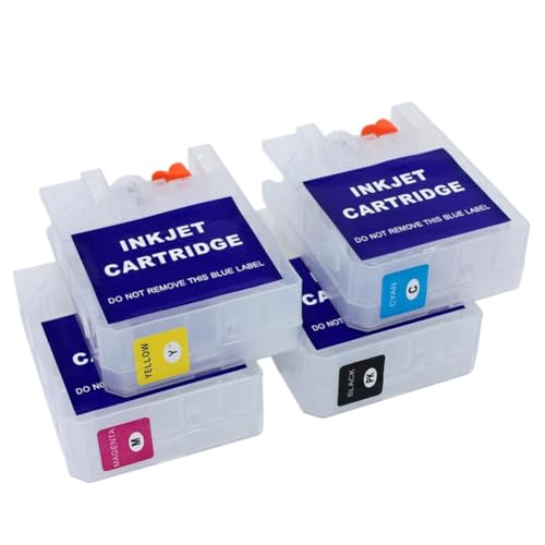 Njdwrfv 4PC Set Refillable Ink Cartridge No Chip Compatible With ColorWorks CW-C4030 CW-C4000 CW-C4020 CW-C4040 Printer Supplies