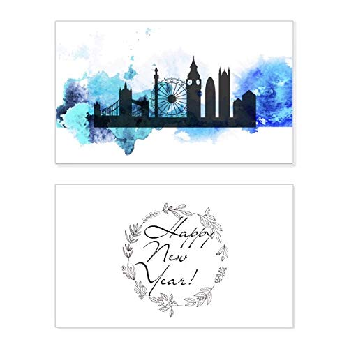 Tarjeta de Año Nuevo con el Puente de la Torre de Londres para enviar sus bendiciones a distancia