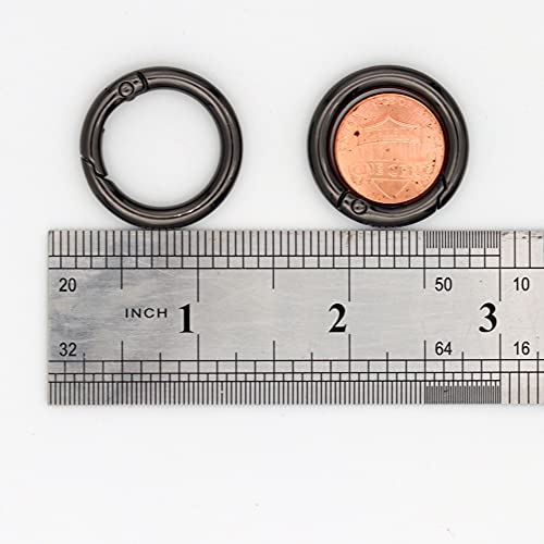 Jwbiz 20Pcs Trigger Spring O Rings Round Carabiner Clip Snap For Keyrings Buckle, Bags,Purses (Gun Black, 3/4 Inch) #TOP4