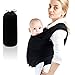 SaponinTree Écharpe de Portage, Écharpe Multifonctionnel pour les Nouveau-nés et Bébés, Coton Elastique Echarpe de Portage Sans Nœud, Echarpe de Portage Confortable pour Bébés Jusqu'à 15kg (Noir)