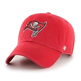 47 NFL Unisex Adult Clean Up Primary Logo Adjustable Hat Cap One Size (US, Alpha, One Size, Tampa Bay Buccaneers - Red, Tampa Bay Buccaneers)