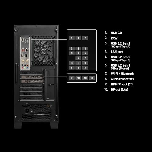 Image of msi Codex R2 Gaming Desktop PC | NVIDIA GeForce RTX 5070 12GB | Intel Core i5-14400F | 32GB DDR5 RAM | 1TB NVMe SSD | Air Cooling | Wi-Fi 6E | Windows 11 Home | VR Ready | D14NVP5-613US