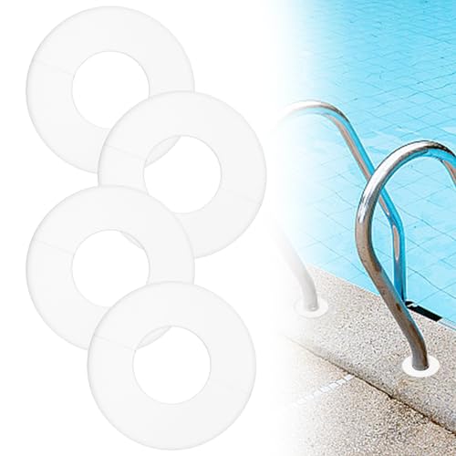 4pcs Pool Ladder Escutcheon Couvertures de marches de Piscine, couvertures Rosace pour échelle Piscine creusée Anneaux, Fixation échelle Piscine pour Tube 4,8 cm diamètre intérieur