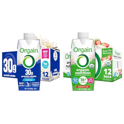 Bundle de batidos proteicos Orgain vainilla y fresa, 12 unidades miniatura 1