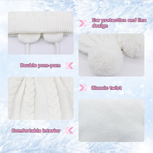 Duoyeree Toddler Winter Hat with Earflap Scarf Hood Thick Warm Kids Skull Cap for Baby Girls Boys3