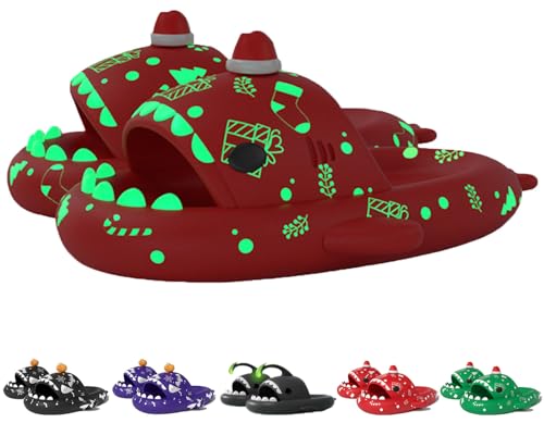 Jfxgjuv Angler Fish Slides Glow in The Dark Shark Slippers Glow in The Dark Shark Cloud Slides Galaxy Shark Slides 3D Cartoon Halloween Christmas Shark Slides Slippers