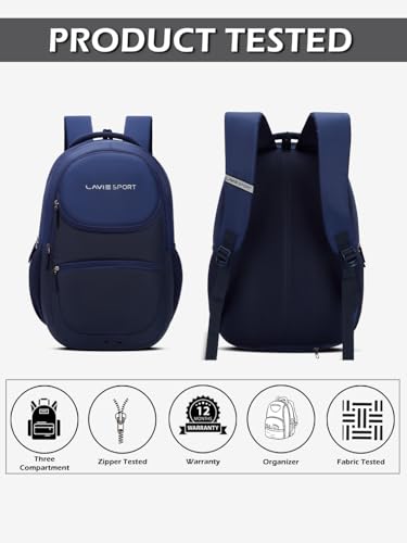 Image of Lavie Sport 29L Atlas | 19 Inch | Fits Upto 15 Inch Laptop Backpack | Laptop Compatiable | Raincover | College Bag | For Men & Women