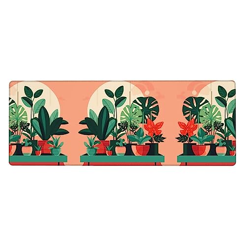Alfombrilla de escritorio para teclado y mouse de plantas para ordenador y juegos