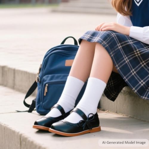 Image of Felix & Flora Toddler Girl Mary Jane Dress Shoes - School Oxford Flats for Girl Party Shoes.