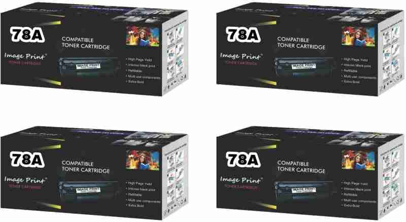 Image Print 78A / CE278A Black Toner Cartridge, Compatible for HP Laserjet Pro M1536dnf, HP Laserjet Pro P1566, Laserjet Pro P1606dn Single Color Toner (Pack of 4)