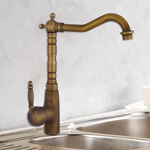 Grifo monomando retro para lavabo cocina baño mezclador monomando color bronce