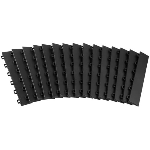 Image of VEVOR Female Garage Floors Transition Edge Kit, 15 PCS Sturdy PP Interlocking Modular Garage Floor Edging Slip-Resistant, Easy Assembly Compatible Only with VEVOR Upgraded 6-Lock Garage Mats, Black