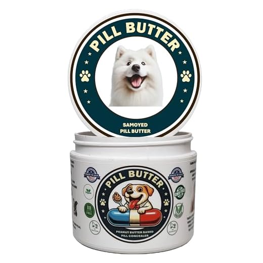 Samoyed Dog Treats to Wrap Pills (+100 Breeds) Jar of Non-Sticky Moldable Paste Made of Real Human Grade Dog Peanut Butter Treat, Food or Gift to Hide Dogs Pills (60 Servings)
