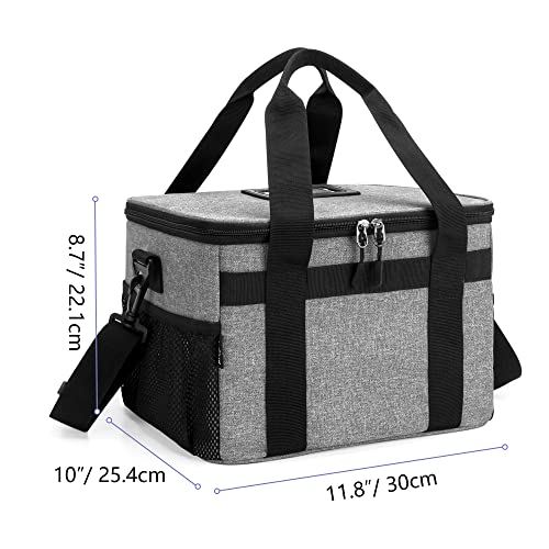 Lodrid Reusable 6 Cups Drink Carrier For Delivery With Bottom Padded Pad, Cup Holder Bag With Removable Dividers, Portable Drink Tote Bag With Shoulder Strap For Take Out, Outdoors, Travel, Gray #TOP5