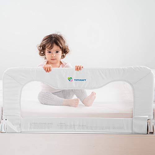 Toddler Bed Rails Guard – Universal Baby & Children Bed Rail For Box Spring &slats – Kids Bed Rails for Toddlers For Cribs, Twin, Double, Full size Queen &king bed - White (35.5L19.5H) in –By TotCraft - Thumbnail 4