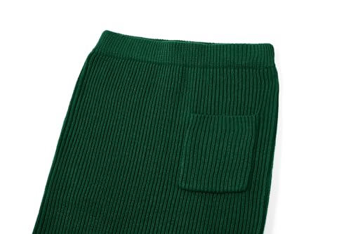 Image of chouyatou Women's Turtleneck 2 Piece Outfits Ribbed Knit Sweater Midi Pencil Skirt Set