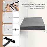 WOLTU Wall Shelf CD DVD Bookshelf Floating Shelf Wooden Board 70 x 22.9 x 3.8 cm Dark Grey for Office, Living Room, Bedroom, Kitchen RG9369dgr - Image 7