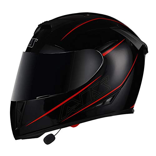 Casque de moto de course avec bluetooth intégré et double pare-soleil amovible