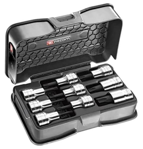 Facom Coffret de Douilles Tournevis Torx 1/2 Sxm 20-60 9 Pièces Amex.3Apb Noir