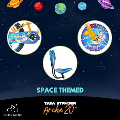 Image of TATA Stryder Arche 20T Kids Cycle with Integrated Carrier and Support Wheel with Basket | 2.40 inch Wide Tyres | Ideal for Age 5-10 Years for Boys and Girls. (Orange)