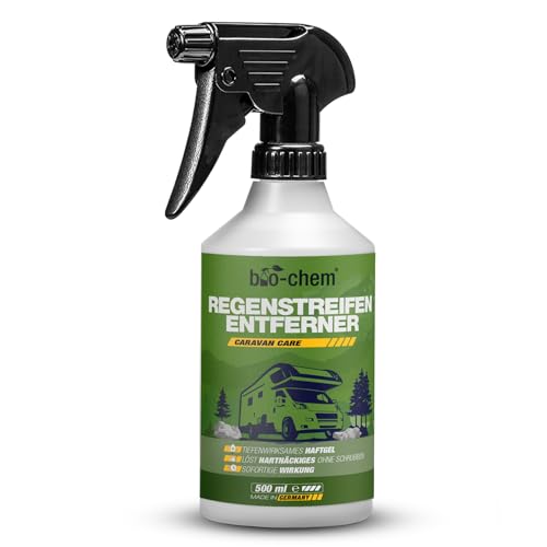 bio-chem Regenstreifen-Entferner für Wohnmobil, Caravan, Boot – 500 ml - Tiefenwirksames Haftgel - entfernt mühelos hartnäckige Verschmutzungen - Made in DE