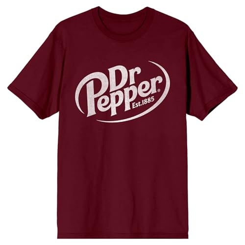 Dr. Pepper Est 1885 Men's Maroon Crew Neck Short Sleeve Tee