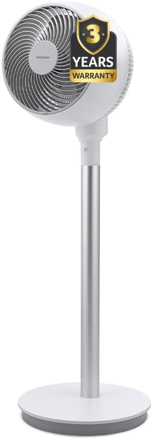 Acerpure Cozy F1 Pedestal Fan with Air Circulator | Whisper-quiet| Energy efficient BLDC motor|Remote control| 3D airflow technology|Swing mode|12 speed control and LED display|White