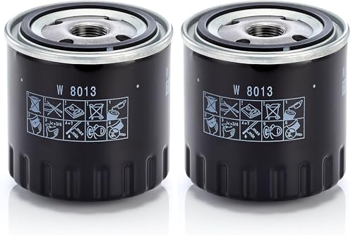 Filtro de aceite W 8013 MANN-FILTER para evitar averías en coche y transporte (Pack de 2)