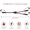 YAODHAOD 14AWG SAE 1 to 2 Y Splitter Extension Cable, 30cm SAE DC Power Automotive Connector Cable, Quick Connect Disconnect Solar Panel Charging Connection and Transfer #5