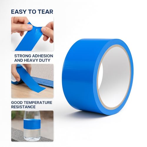 ATKIN BROTHERS Heavy Duty Duct Tape 48mm x 10m Strong Waterproof Adhesive Tear Resistant All Weather Industrial Grade for Repairs Crafts DIY Home Office Outdoor Use (1 Count) (Blue) (Royal Blue) - Image 2