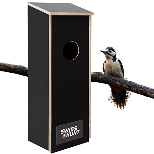 SwissHunt Spechthöhle Nistkasten für heimische Spechte wie Buntspecht, Mittelspecht, Schwarzspecht, Grünspecht und Andere Cover