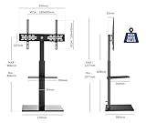 FITUEYES TV Floor Stand for 32 to 60 inch TVs, Floor Standing TV Stand with Adjustable Shelf, Swivel Bracket, Height Adjustable, Holds 30kgs, Max VESA 600x400mm Black - Image 8