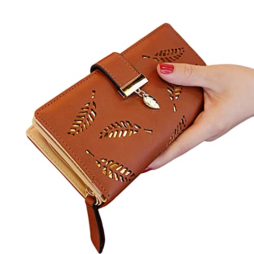 Clutch Wallet with Clasp - Long Wallet | Zipper Wallet for Women Long PU Leather Card Holder Purse Zipper Buckle Elegant Clutch Wallet Gift for Women Baodan