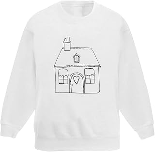 Azeeda 'Cute Patchwork House' Kid's Sweatshirt/Jumper (7-8 Years) (KW00030693)