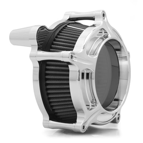 For harley davidson air cleaner filter sportster Touring street glide road king electra Dyna Softail motorcycle air intake (Chromed- gray filter, C-For Touring 2008-2016) by TOPRAMETAL - Used condition - Image 2