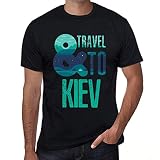 Homme Tee-Shirt Et Voyager À Kiev – and Travel to Kiev – T-Shirt Vintage Noir Profond L