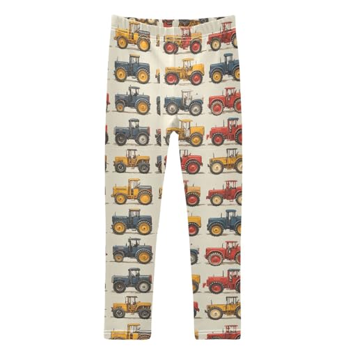 Vintage Tractors Girls Leggings Kids Yoga Pants Dance Active Tights 4T
