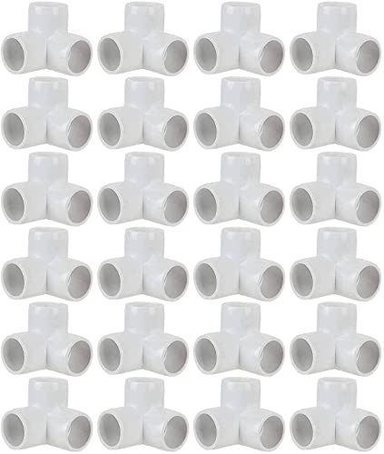 Shanqian SQUS-PVCFITTING-24PCS-WHITE-200912 24 Pack 3 Way Pvc Fitting Elbow,1/2 Inch Pvc Elbow Corner Side Outlet Pvc Corner Fitting Tee cover