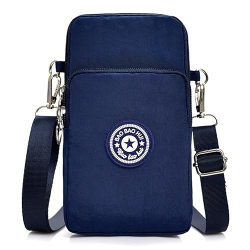 Bolsa tiracolo para celular feminina, bolsa tiracolo pequena de nylon, 01 Azul escuro, Small
