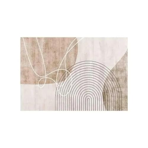 Tapis nordique moderne à poils courts marron salon cuisine 50x140