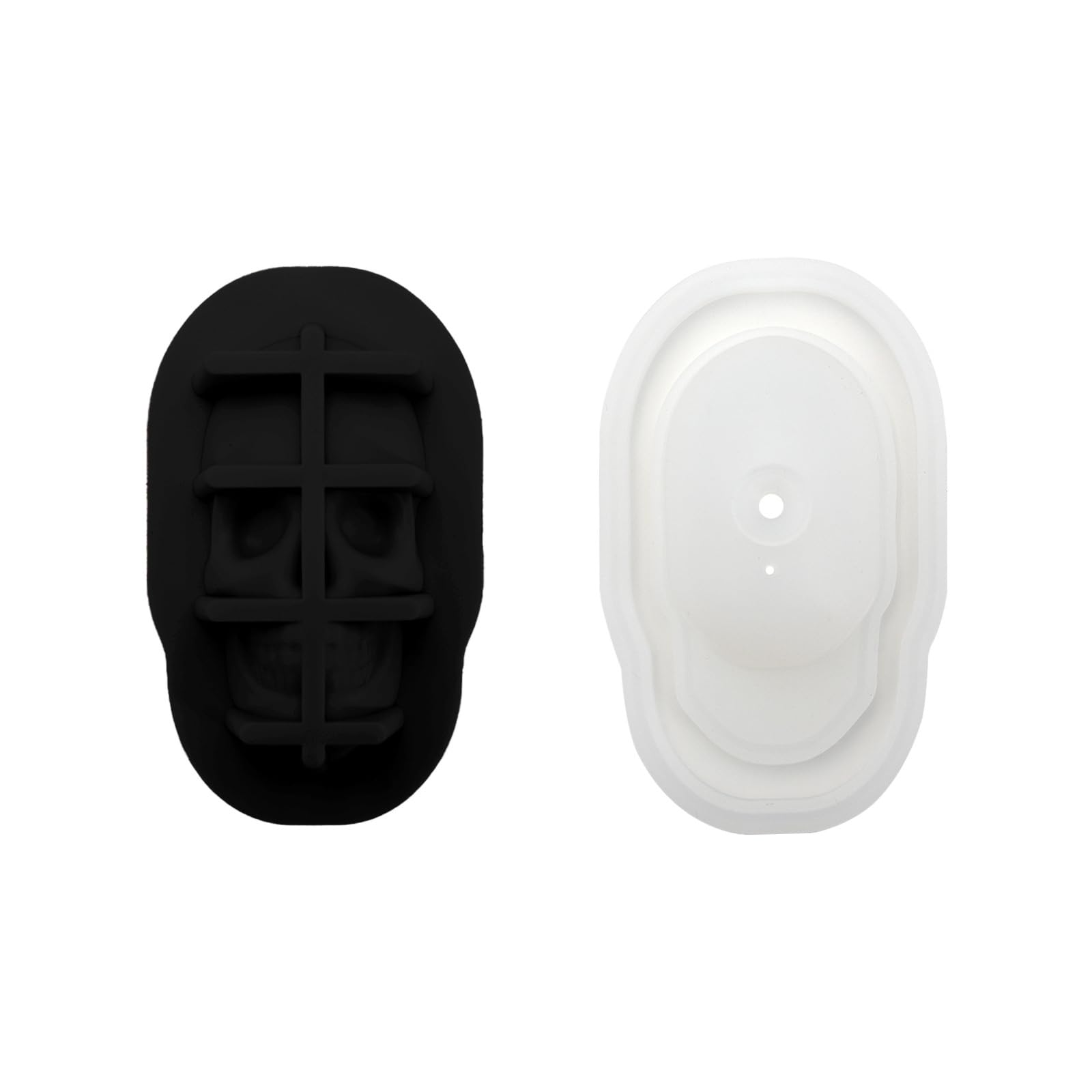 alloneslife 3D Skull Head Shape Ice Cubes Mold Silicone Round Ice Ball Maker for Creative Drink and Parties Popsicles Making Tool Food Grade Silicone Mold